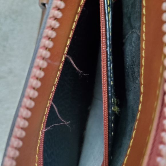 Dooney & Bourke Black Satchel with Tan Trim / All Weather Leather - Picture 11 of 16